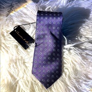 350.  Cannon and Sons Purple Patterned Silk Tie - NWT
